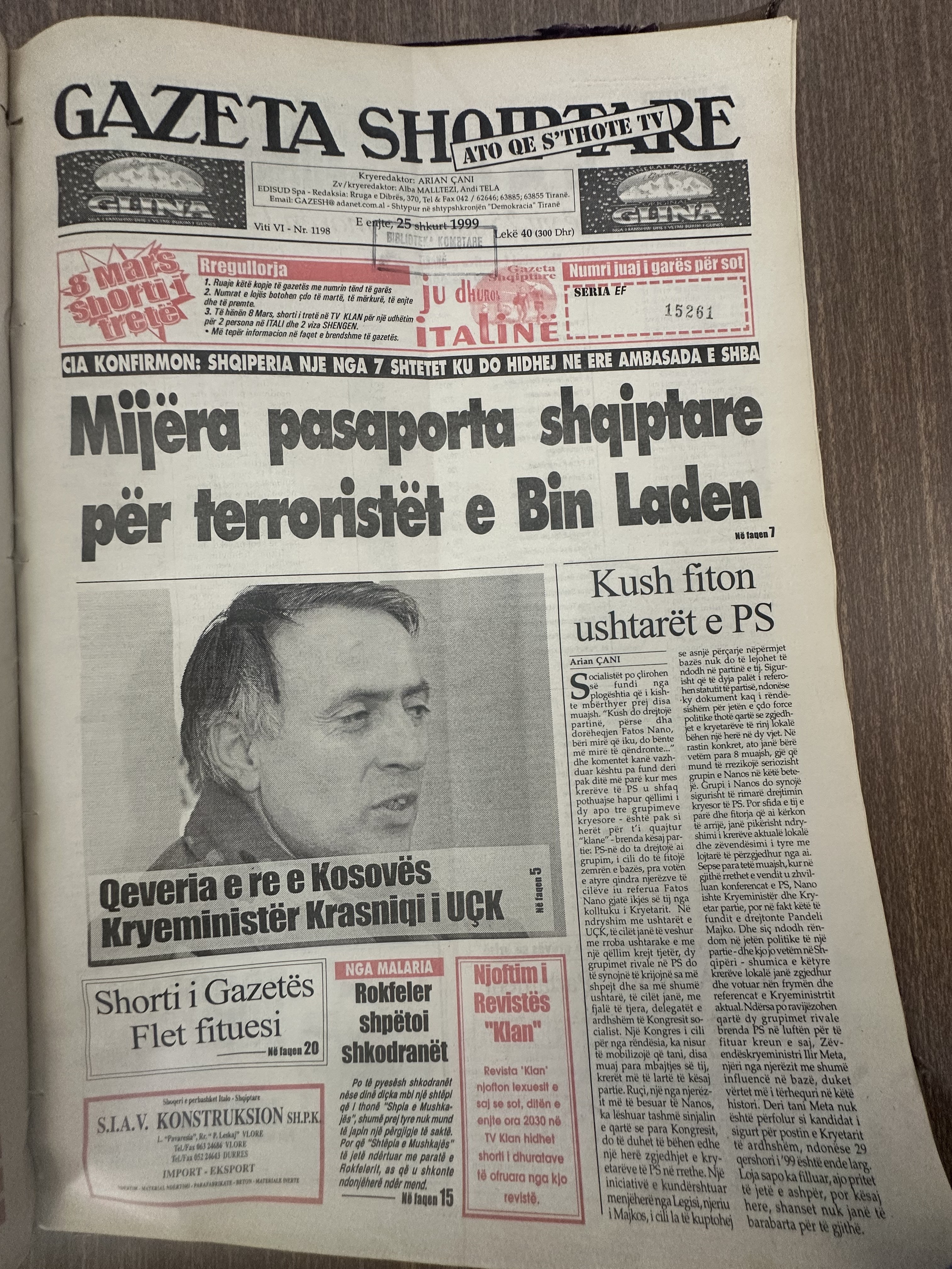 Gazeta Shqiptare 1999-02-25